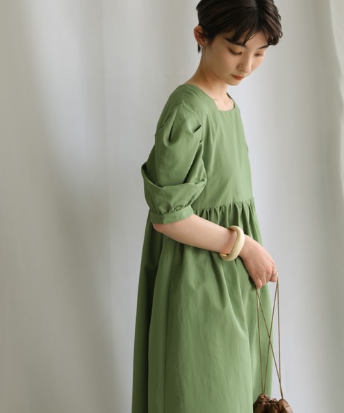 select MOCA（セレクトモカ）の「2021 SS カウルスリーブワンピース（ワンピース・レディース・ブラウン/グリーン/アイボリー・FREE）」の11枚目の写真