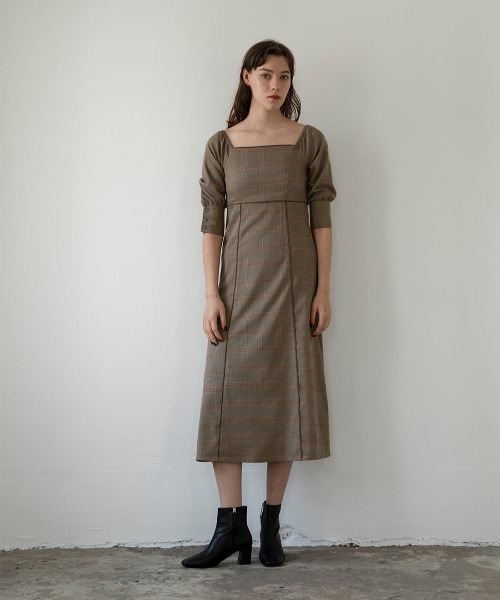 Glen Check Check ワンピース ドレス ワンピース Dress ワンピース Mangata モンガータ のファッション