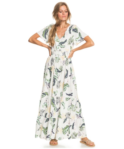 ROXY(ロキシー)の「PARADISE SONG/ロキシー総柄ワンピース(ワンピース・レディース・ホワイト・MEDIUM/SMALL/LARGE)」の4枚目の写真