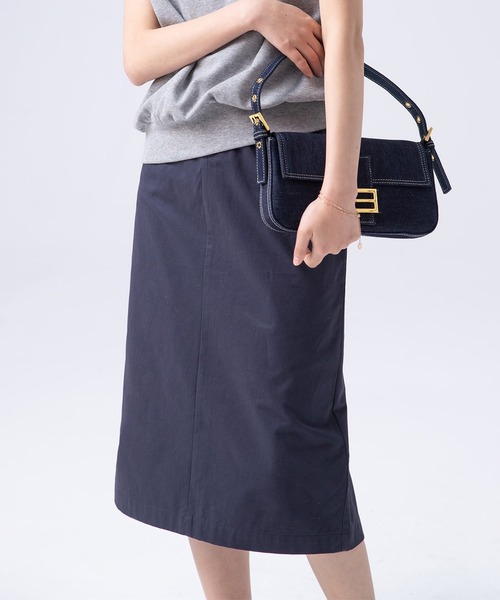 SAISON DE PAPILLON(セゾンドパピヨン)の「【綿100%】Iラインセミタイトスカート(スカート・レディース・パープル/ネイビー/グリーン・S/M/L/XL)」の16枚目の写真