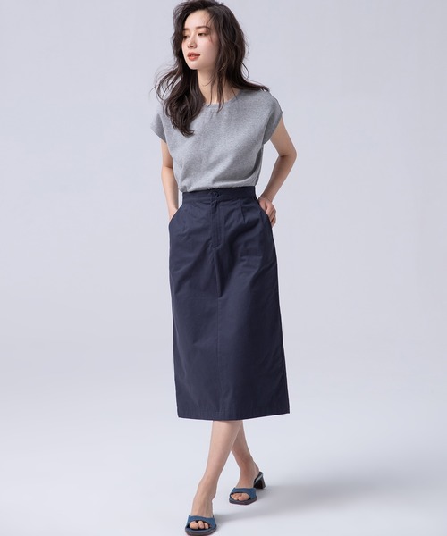 SAISON DE PAPILLON(セゾンドパピヨン)の「【綿100%】Iラインセミタイトスカート(スカート・レディース・パープル/ネイビー/グリーン・S/M/L/XL)」の17枚目の写真