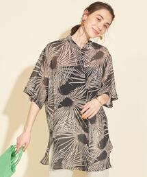 BEAUTY&YOUTH UNITED ARROWS | BY∴ アフリカンプリント5分袖シフォンシャツ -ウォッシャブル-(シャツ/ブラウス)