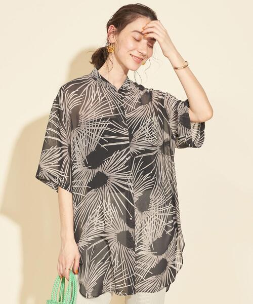 BEAUTY&YOUTH UNITED ARROWS(ビューティーアンドユースユナイテッドアローズ)の「BY∴ アフリカンプリント5分袖シフォンシャツ -ウォッシャブル-(シャツ/ブラウス・レディース・ブラック/その他1・FREE)」の12枚目の写真