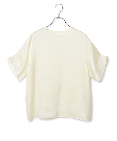 ADAM ET ROPE'(アダムエロペ)の「サテンTブラウス(Tシャツ/カットソー・レディース・ベージュ/オフホワイト・FREE)」の9枚目の写真