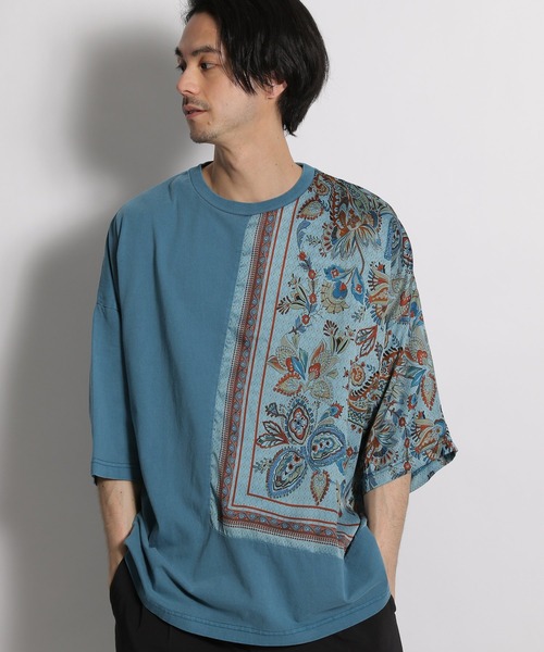 niko and...(ニコアンド)の「バンダナピグメントTシャツ(Tシャツ/カットソー・メンズ・ブルー/スモーク/ダークブルー・MEDIUM/LARGE)」の17枚目の写真