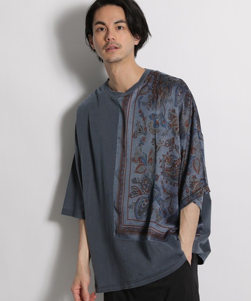 niko and...(ニコアンド)の「バンダナピグメントTシャツ(Tシャツ/カットソー・メンズ・ブルー/スモーク/ダークブルー・MEDIUM/LARGE)」の19枚目の写真