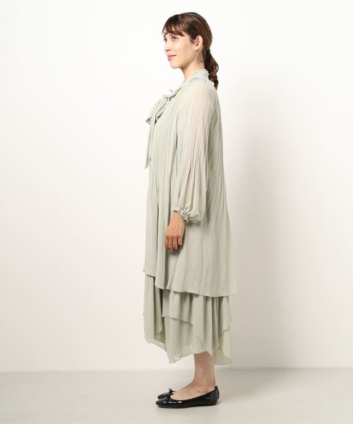 セール】ランダムプリーツシフォンティアードワンピース（ワンピース