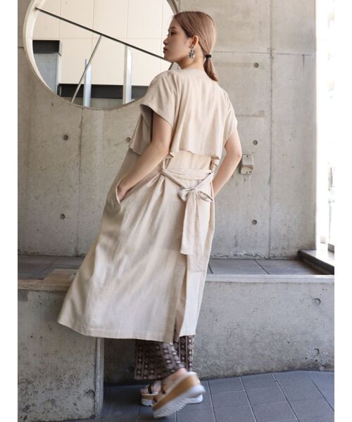 MURUA(ムルーア)の「リネンタッチロングベスト(ベスト・レディース・ベージュ/カーキ・FREE)」の4枚目の写真