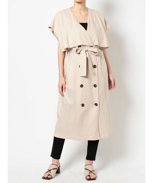 MURUA(ムルーア)の「リネンタッチロングベスト(ベスト・レディース・ベージュ/カーキ・FREE)」の8枚目の写真