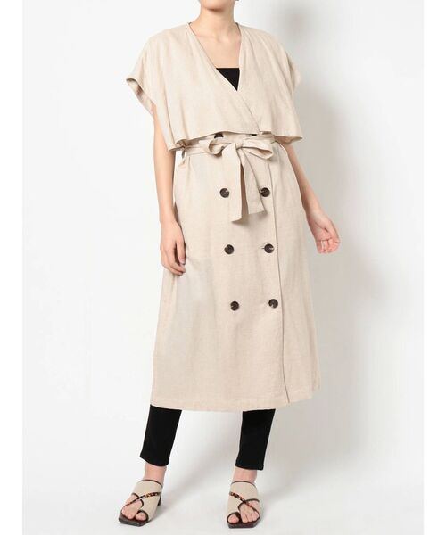 MURUA(ムルーア)の「リネンタッチロングベスト(ベスト・レディース・ベージュ/カーキ・FREE)」の9枚目の写真