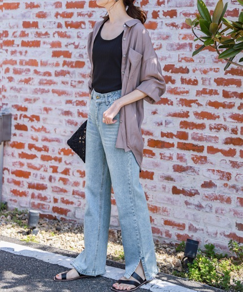 La-gemme(ラジェム)の「サイドスリットデニムパンツ(デニムパンツ・レディース・インディゴブルー/ホワイト/ブラック・M/L)」の21枚目の写真