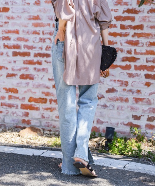 La-gemme(ラジェム)の「サイドスリットデニムパンツ(デニムパンツ・レディース・インディゴブルー/ホワイト/ブラック・M/L)」の18枚目の写真