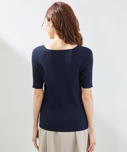 ROPE' PICNIC(ロペピクニック)の「【UVケア】【2WAY】ゴールドバーツキリブプルオーバー(ニット/セーター・レディース・ブラック/ベージュ/ネイビー/サックスブルー/ピンク/イエロー・40/38)」の15枚目の写真