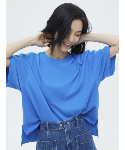GAP（ギャップ）の「コットン ドロップショルダー Tシャツ（Tシャツ/カットソー・レディース・イエロー/オレンジ/ブルー/グリーン・S/M/L/XL/XS/XXS）」の11枚目の写真