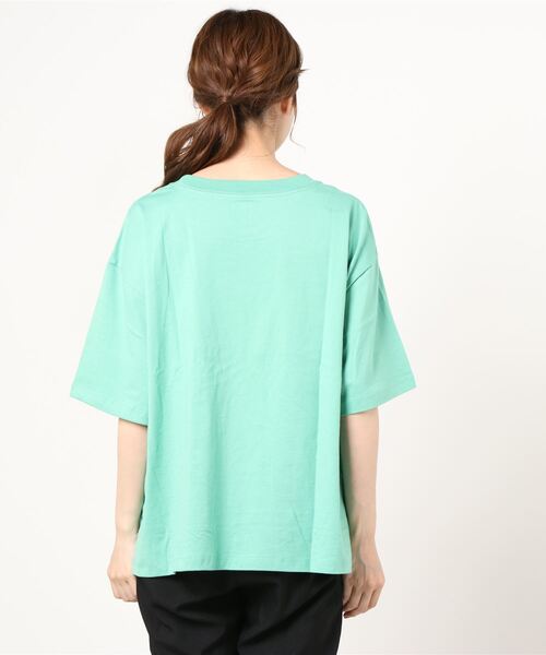 GAP（ギャップ）の「コットン ドロップショルダー Tシャツ（Tシャツ/カットソー・レディース・イエロー/オレンジ/ブルー/グリーン・S/M/L/XL/XS/XXS）」の7枚目の写真