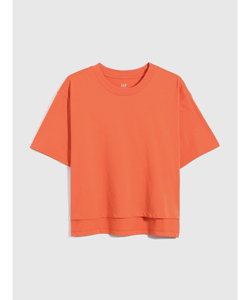 GAP（ギャップ）の「コットン ドロップショルダー Tシャツ（Tシャツ/カットソー・レディース・イエロー/オレンジ/ブルー/グリーン・S/M/L/XL/XS/XXS）」の8枚目の写真