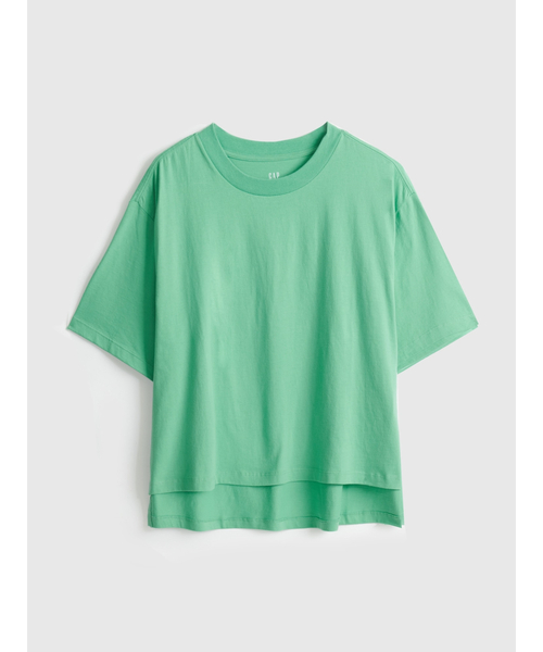 GAP（ギャップ）の「コットン ドロップショルダー Tシャツ（Tシャツ/カットソー・レディース・イエロー/オレンジ/ブルー/グリーン・S/M/L/XL/XS/XXS）」の5枚目の写真