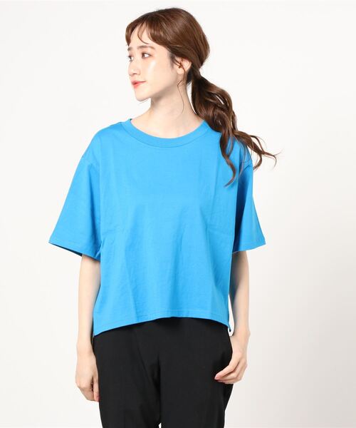 GAP（ギャップ）の「コットン ドロップショルダー Tシャツ（Tシャツ/カットソー・レディース・イエロー/オレンジ/ブルー/グリーン・S/M/L/XL/XS/XXS）」の13枚目の写真