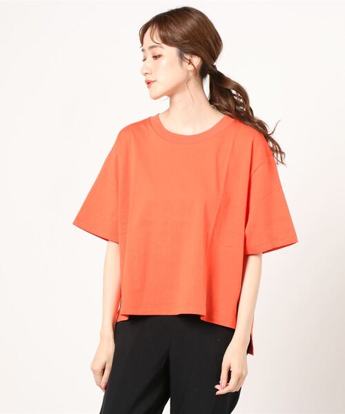 GAP（ギャップ）の「コットン ドロップショルダー Tシャツ（Tシャツ/カットソー・レディース・イエロー/オレンジ/ブルー/グリーン・S/M/L/XL/XS/XXS）」の16枚目の写真