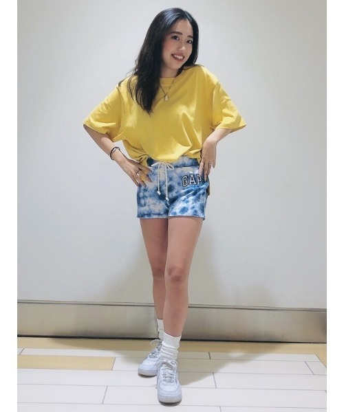 GAP（ギャップ）の「コットン ドロップショルダー Tシャツ（Tシャツ/カットソー・レディース・イエロー/オレンジ/ブルー/グリーン・S/M/L/XL/XS/XXS）」の21枚目の写真