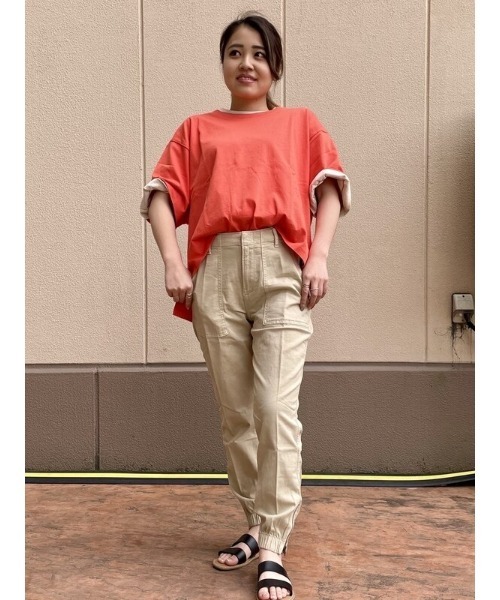 GAP（ギャップ）の「コットン ドロップショルダー Tシャツ（Tシャツ/カットソー・レディース・イエロー/オレンジ/ブルー/グリーン・S/M/L/XL/XS/XXS）」の20枚目の写真