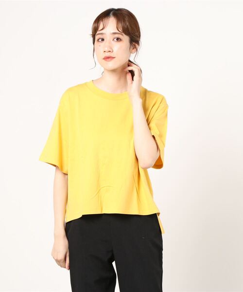 GAP（ギャップ）の「コットン ドロップショルダー Tシャツ（Tシャツ/カットソー・レディース・イエロー/オレンジ/ブルー/グリーン・S/M/L/XL/XS/XXS）」の17枚目の写真