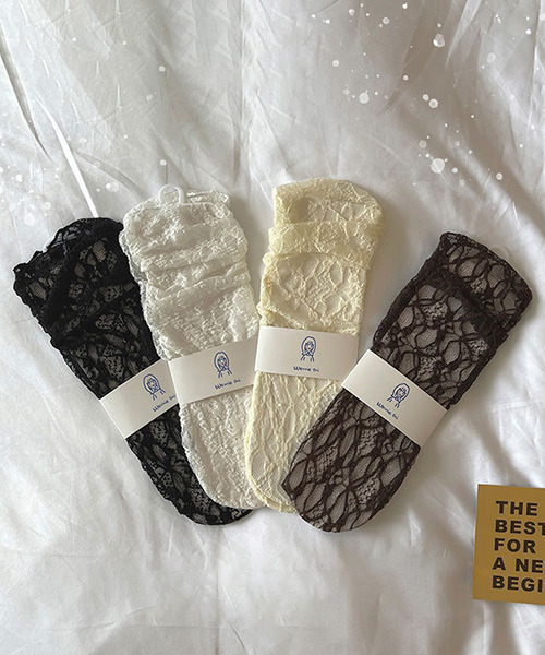 c.u.l（シーユーエル）の「【c.u.l】ラッセルレースソックス cula200（ソックス/靴下・レディース・ホワイト/ブラック/ブラウン/ライトベージュ・FREE）」の13枚目の写真