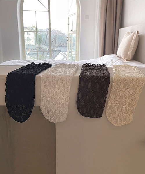 c.u.l（シーユーエル）の「【c.u.l】ラッセルレースソックス cula200（ソックス/靴下・レディース・ホワイト/ブラック/ブラウン/ライトベージュ・FREE）」の17枚目の写真