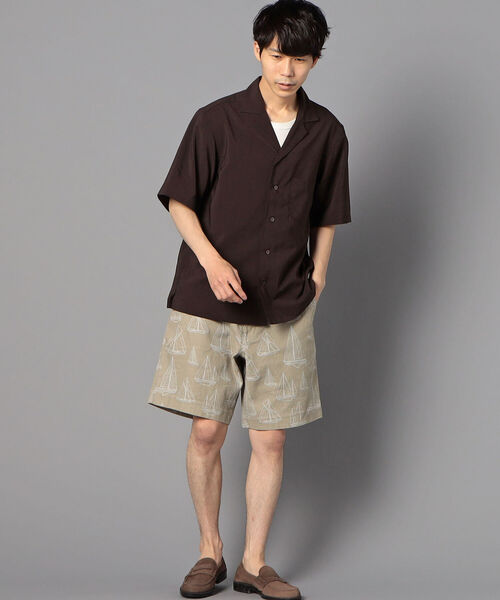 GLOSTER（グロスター）の「EVALET QUICK DRY  オープンカラーシャツ (※シワになりにくい素材を使用！)（シャツ/ブラウス・メンズ・ネイビー/アイボリー/ブラウン・SMALL/MEDIUM/LARGE）」の15枚目の写真