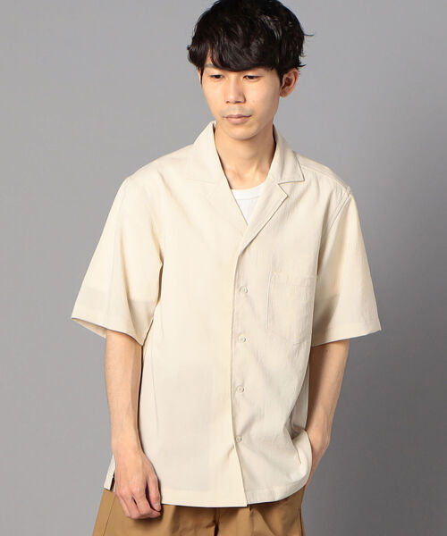 GLOSTER（グロスター）の「EVALET QUICK DRY  オープンカラーシャツ (※シワになりにくい素材を使用！)（シャツ/ブラウス・メンズ・ネイビー/アイボリー/ブラウン・SMALL/MEDIUM/LARGE）」の16枚目の写真