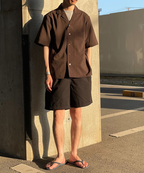 GLOSTER（グロスター）の「EVALET QUICK DRY  オープンカラーシャツ (※シワになりにくい素材を使用！)（シャツ/ブラウス・メンズ・ネイビー/アイボリー/ブラウン・SMALL/MEDIUM/LARGE）」の21枚目の写真