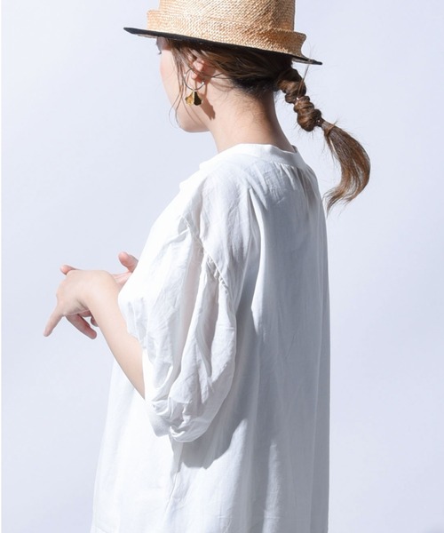 folka（フォルカ）の「【folka（フォルカ）】ヴィンテージコットン袖ボリュームブラウス（Tシャツ/カットソー・レディース・ホワイト/ブラック/ベージュ/ピンク・M/L）」の2枚目の写真