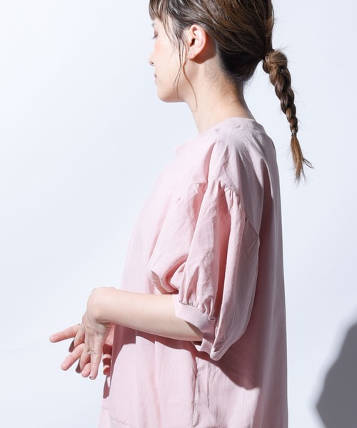 folka（フォルカ）の「【folka（フォルカ）】ヴィンテージコットン袖ボリュームブラウス（Tシャツ/カットソー・レディース・ホワイト/ブラック/ベージュ/ピンク・M/L）」の4枚目の写真