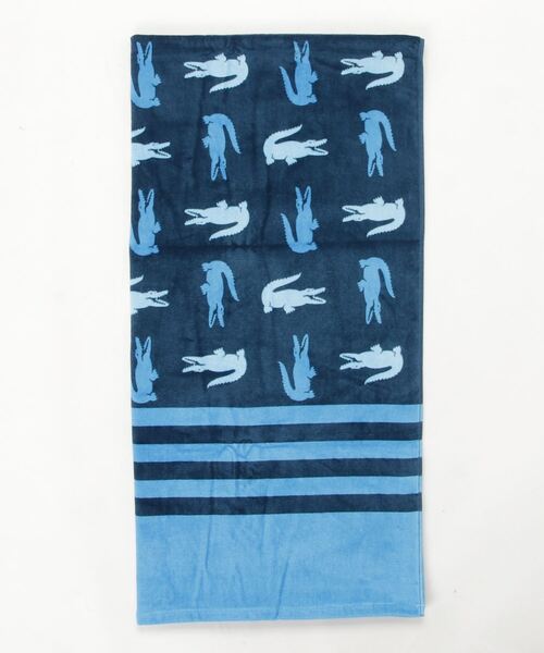 LACOSTEラージビーチタオル、タオルケット LACOSTE（ラコステ）の「【LACOSTE】ラコステ BEACH TOWEL