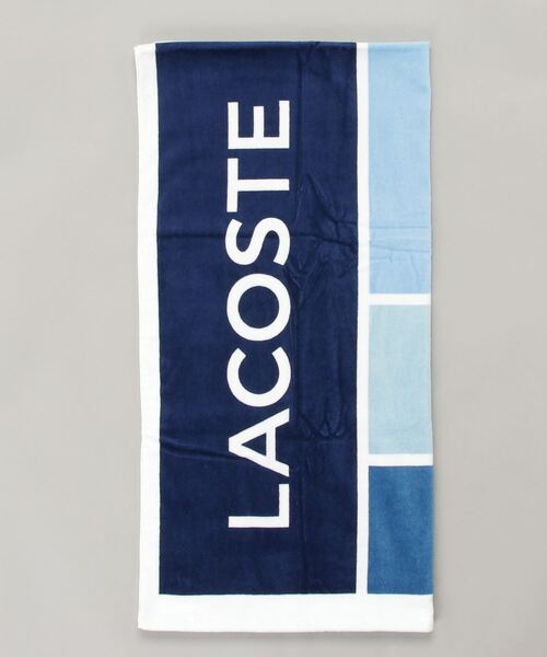 LACOSTEラージビーチタオル、タオルケット LACOSTE（ラコステ）の「【LACOSTE】ラコステ BEACH TOWEL