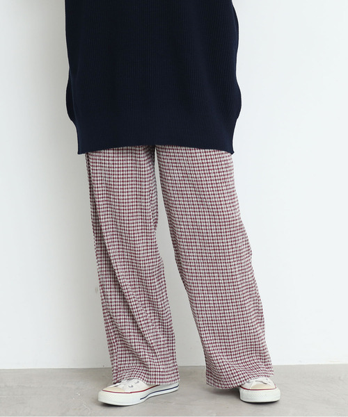 CHILD WOMAN（チャイルドウーマン）の「ギンガムブルーゼロングパンツ（その他パンツ・レディース・サックスブルー/イエロー/グリーン/ボルドー/ブラック・FREE）」の5枚目の写真