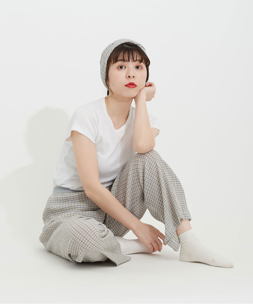 CHILD WOMAN（チャイルドウーマン）の「ギンガムブルーゼロングパンツ（その他パンツ・レディース・サックスブルー/イエロー/グリーン/ボルドー/ブラック・FREE）」の11枚目の写真