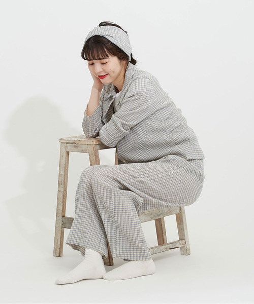 CHILD WOMAN（チャイルドウーマン）の「ギンガムブルーゼロングパンツ（その他パンツ・レディース・サックスブルー/イエロー/グリーン/ボルドー/ブラック・FREE）」の14枚目の写真