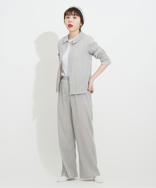 CHILD WOMAN（チャイルドウーマン）の「ギンガムブルーゼロングパンツ（その他パンツ・レディース・サックスブルー/イエロー/グリーン/ボルドー/ブラック・FREE）」の16枚目の写真