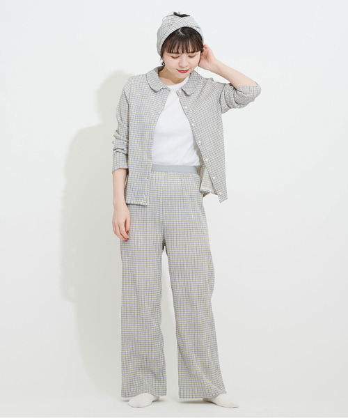 CHILD WOMAN（チャイルドウーマン）の「ギンガムブルーゼロングパンツ（その他パンツ・レディース・サックスブルー/イエロー/グリーン/ボルドー/ブラック・FREE）」の18枚目の写真