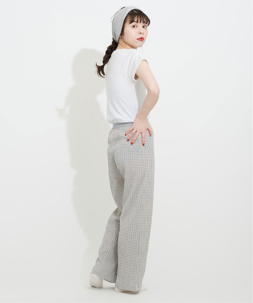 CHILD WOMAN（チャイルドウーマン）の「ギンガムブルーゼロングパンツ（その他パンツ・レディース・サックスブルー/イエロー/グリーン/ボルドー/ブラック・FREE）」の9枚目の写真