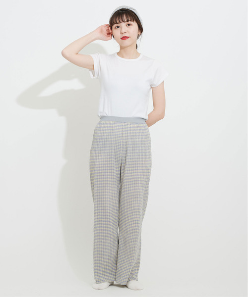 CHILD WOMAN（チャイルドウーマン）の「ギンガムブルーゼロングパンツ（その他パンツ・レディース・サックスブルー/イエロー/グリーン/ボルドー/ブラック・FREE）」の10枚目の写真