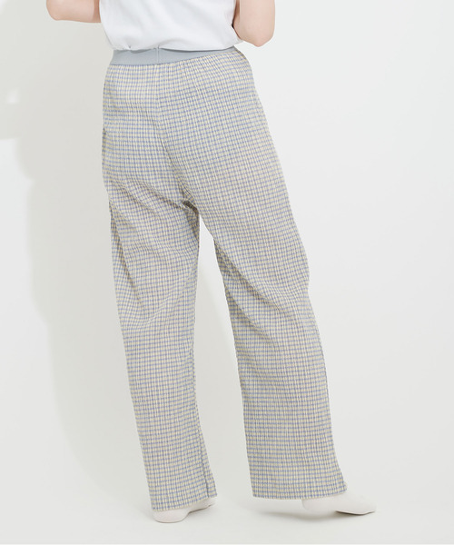 CHILD WOMAN（チャイルドウーマン）の「ギンガムブルーゼロングパンツ（その他パンツ・レディース・サックスブルー/イエロー/グリーン/ボルドー/ブラック・FREE）」の7枚目の写真