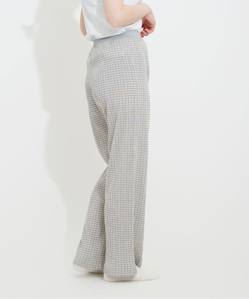 CHILD WOMAN（チャイルドウーマン）の「ギンガムブルーゼロングパンツ（その他パンツ・レディース・サックスブルー/イエロー/グリーン/ボルドー/ブラック・FREE）」の6枚目の写真