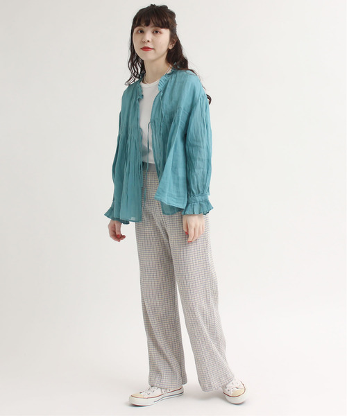 CHILD WOMAN（チャイルドウーマン）の「ギンガムブルーゼロングパンツ（その他パンツ・レディース・サックスブルー/イエロー/グリーン/ボルドー/ブラック・FREE）」の20枚目の写真
