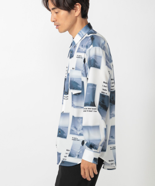 UNION STATION（ユニオンステーション）の「【ランダムパターン】フォトプリントシャツ（シャツ/ブラウス・メンズ・ホワイト/ブラック・S/M/L）」の5枚目の写真