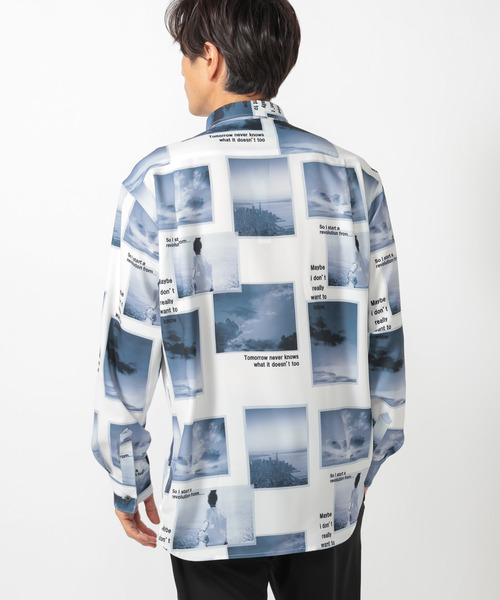 UNION STATION（ユニオンステーション）の「【ランダムパターン】フォトプリントシャツ（シャツ/ブラウス・メンズ・ホワイト/ブラック・S/M/L）」の6枚目の写真