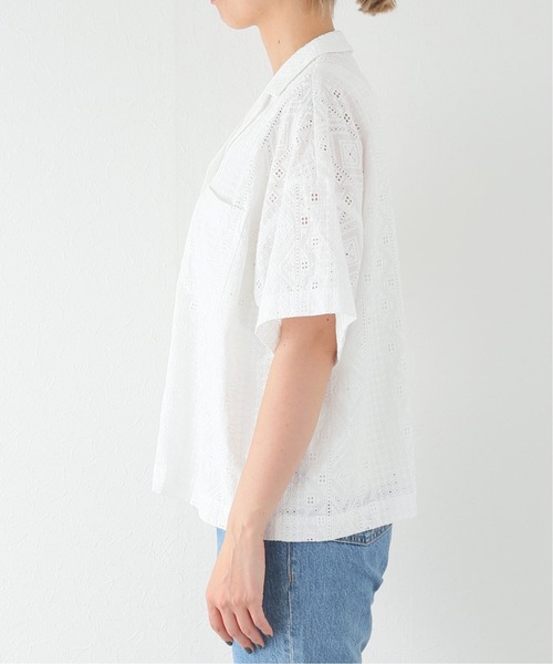JOURNAL STANDARD（ジャーナルスタンダード）の「レースオープンカラーシャツ（シャツ/ブラウス・レディース・ホワイト/ブラック・FREE）」の10枚目の写真