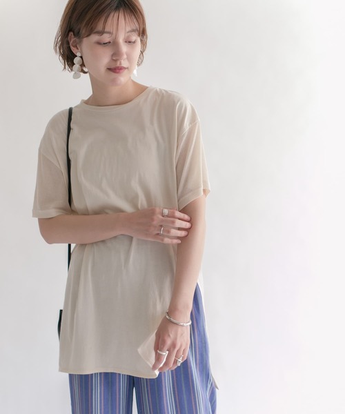 KBF（ケイビーエフ）の「ドッキングルーズカットソー（Tシャツ/カットソー・レディース・ブラック/アイボリー/オレンジ系その他・ONE）」の2枚目の写真