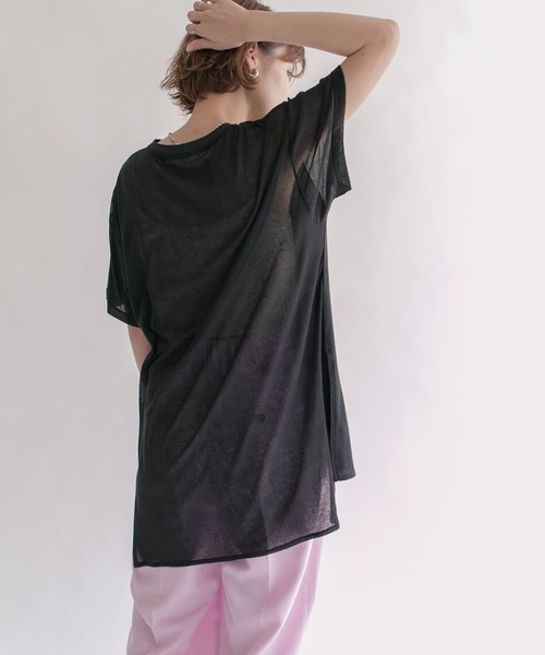 KBF（ケイビーエフ）の「ドッキングルーズカットソー（Tシャツ/カットソー・レディース・ブラック/アイボリー/オレンジ系その他・ONE）」の3枚目の写真